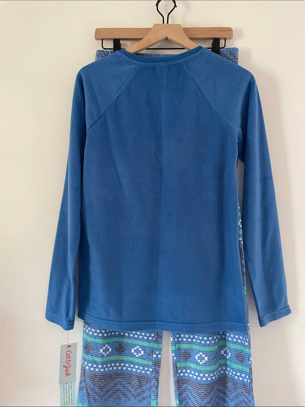 Blue Fox Pajama Set Youth Soft Fleece Blue Boys XL 16 Cozy Warm Winter